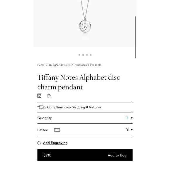 T&Co. 925 Initial Y Discs Necklace - Picture 9 of 9